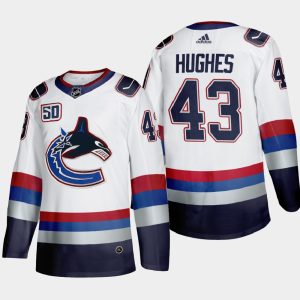 Herren Vancouver Canucks Eishockey Trikot Quinn Hughes #43 Throwback Weiß 2000’s Vintage Authentic Player